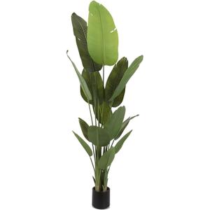 Artificial Trees Silk Bird of Paradise Potted Plants Faux Fake Tree for Home Living Room Office Decor Indoor Outdoor (6.6 Feet)