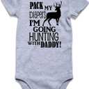 UNIFACO Unisex Baby Funny Saying Outfit Short and Long Sleeve Bodysuits Romper 0-18M (Gray)