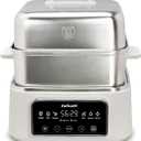 Electric Food Steamer 12.7QT, Double-Tier 8-in-1 Vegetable & Meal Steamer, Stainless Steel, Timer & Keep Warm, Boil-Dry Protection, Healthy Cooking Kitchen Steamer
