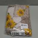 UMINEUX Oval Fitted Vinyl Tablecloth with Elastic Edged & Flannel Backing, Waterproof Wipeable Oval Table Cover - Fits Tables up to 42"X68" (Sunflower)