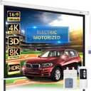 100" Motorized Projector Screen - Indoor and Outdoor Movies Screen 100 inch Electric 16:9