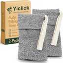 Soap Bag, Soap Saver, Bar Soap Pouch, Soap Saver Bag, Exfoliating Mesh Soap Bag for Shower, Soap Bags for Soap Bars with Wrist Strap, Soap Bar Loofah Pouch (Grey, 2 Pack) (Gray)