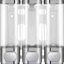 3-in-1 Room Wall Mounted Bathroom,Shower Pump Dispenser and Organizer,Dispensers for The Shower,Shampoo and Conditioner Dispenser,Shampoo Dispenser for Shower(Silvery)