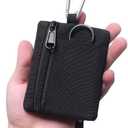 Tactical Keychain Pouch - Military Mini Size Belt Gear EDC Pocket Organizer as Coin Purse ID Card Holder Car Fob Key Waist Case Wallet Headset Pack (Black)