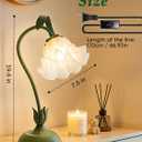 Flower Table Lamp Bedside Lamps LED Reading Light,3 Color Modes Cute Small Lamp,Vintage Flower Lamp Nightstand Lamp Kawaii Table Lamp for Bedroom Living Room Office Dorm Desk Home Decor(Green lamp)