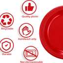 Mimorou 200 Pcs Red Plates Plastic 6 Inch Red Round Disposable for All Occasions Cake Plates Bulk for Special Events Wedding Birthday Travel Appetizer Party Supplies