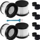 4 Pack Replacement DCV501HB & DCV5011H HEPA Filters Compatible with DEWALT DCV501HB 20V Cordless Handheld Vacuum with 8 Foam Sleeve Filters & 1 Cleaning Brush