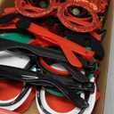 Max Fun 12Pcs Christmas Glasses Glitter Holiday Party Glasses Frames Christmas Decoration Accessories Costume Eyeglasses for Christmas Parties Holiday Favors (One Size Fits All)