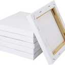 4 Pack Artist Blank Canvas, 20 x 20cm Stretched Canvas Frames Panel Board, Square Art Board for Acrylic Oil Painting