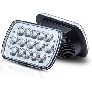 5x7 H6054 LED Headlights DOT Approved Hi/Low Sealed Beam 7x6 H6052 6054 H5054 H6054LL 69822 Rectangular Chrome Headlight for XJ YJ Chevy S10 Express Ford Probe Truck Van