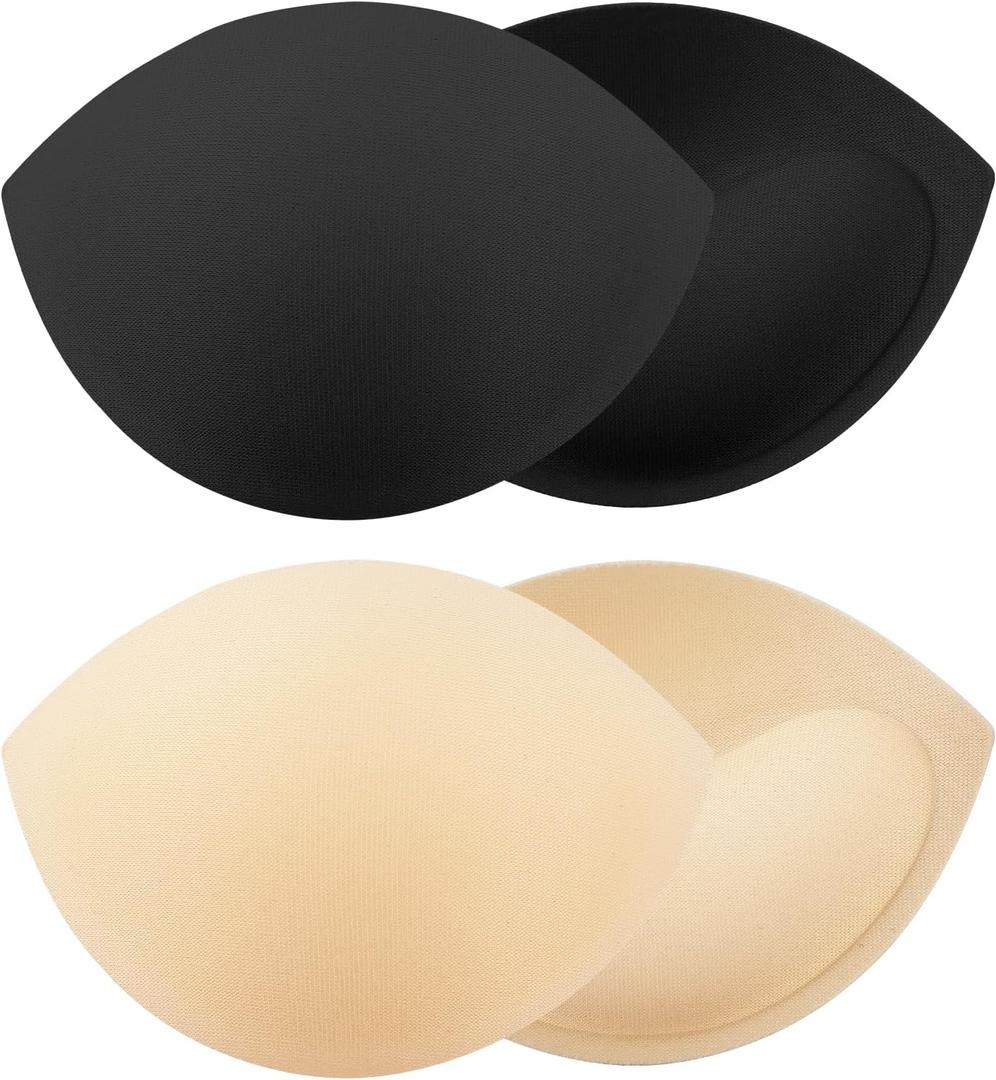 2 Pairs Small Size Bra Inserts Breast Enhancers, Women's Push Up Bra Pads Inserts, Push up Swimsuit Pads, Fits A Cup