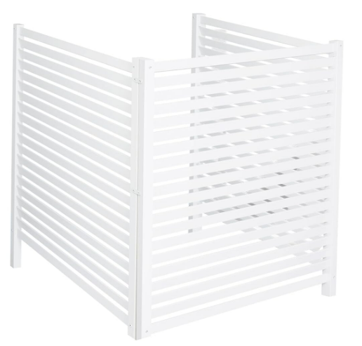 WEEDING 3-Panel White Modern Vinyl Privacy Fence, 36" W x 45" H, Air Conditioner & Trash Can Enclosure