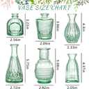 SUPMIND Glass Bud Vase Set, 6pcs Small Green Flower Vases for Table Centerpieces in Bulk, Mini Vintage Vase for Wedding, Home, Table Decoration