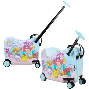 Bioworld Hello Kitty & Friends Ride-On 18" Suitcase For Kids & Toddlers