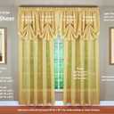 Today's Curtain, Silhouette Stripe Sheer Panel 72", Gold, 60" W x 72" L
