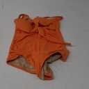 SHAPSHE Women's Tummy Control Swimsuit One Piece Slimming Bathing Suit Cutout Tie Knot Front Bikini Push Up Swimwear (Large, Orange)