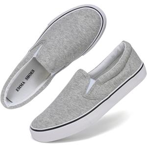 Low-Top Slip Ons Women's Fashion Sneakers Casual Canvas Sneakers for Women Comfortable Flats Breathable Padded Insole Slip on Sneakers Women Low Slip on Shoes (9)
