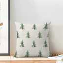 CXMEIFLY Christmas Pillow Covers 18x18 Inch Set of 2 Sage Green Christmas Tree Decor Throw Pillows Winter Xmas Holiday Farmhouse Outdoor Cushion Cases for Couch Bed Decorations