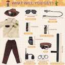 deAO Police Costume for Kids Western Sheriff Cowboy Uniform Costume with Accessories Halloween Costumes for Kids (Small)