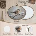 LKETW Winter Bird Oval Wall Art Decor, Rustic Winter Oval Canvas Hanging Decor, Snowy Cottagecore Farmhouse Bird Wall Decorations for Home Bedroom Living Room, 8.6x11.4 Inch (Christmas Winter brid)