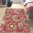Beeiva Floral 4x6 Rug for Bedroom, Vintage Machine Washable Area Rugs, Ultra Thin Living Room Carpet Lightweight Red Paisley Print Carpet for Bedroom Entryway Bathroom Office Christmas