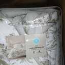 Martha Stewart - King Comforter Set, Smooth Sateen Front with Subtle Sheen & Lightweight Cotton Percale Reverse, 3 Piece Bed Set with Matching Pillowcases (Avery Floral Grey)