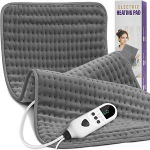 Heating Pad for Back 33"x17", Electric Heating Pads Large for Period Cramps Relief and Shoulder Pain, 9 Heat Settings, Machine Washable, Auto Shut Off, Birthday & Christmas Gifts for Women, Mom (Gray)