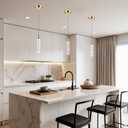 Pendant Lights Kitchen Island, 6500K Modern Kitchen Island Lights Brushed Gold, 3 Pack Ceiling Lighting Fixtures with Crystal Bubble, Integrated LED Hanging Light for Dining Room Restaurant