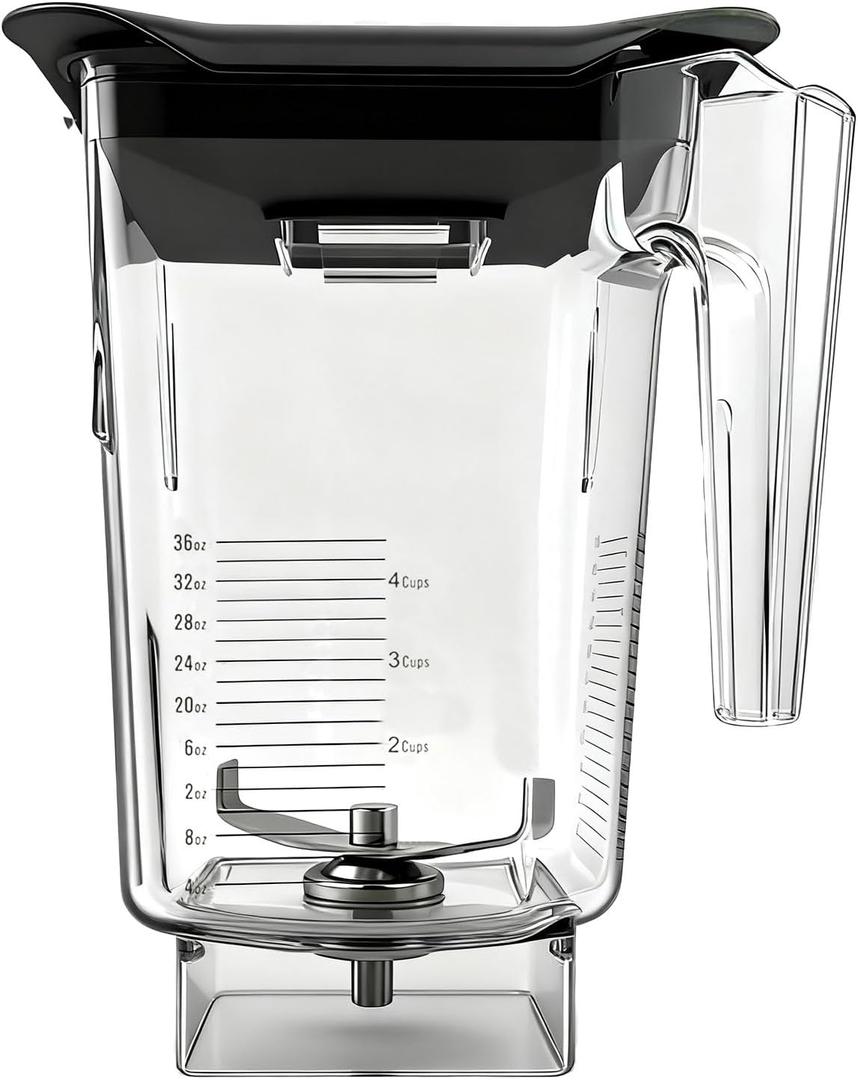 For Blendtec Wildside+ Jar Replacement Pitcher Cup Compatible with Classic/Designer/Professional/Commercial Series Container-36 oz Blending Capacity (Transparent)