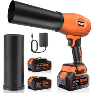 Leaf Blower Cordless with Battery and Charger,980,000 RPM,Extended Nozzle,Lightweight Handheld Design,Blower for Patio, Lawn, Yard, Deck CleaningReddish Orange