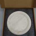 Koville Italian Round Travertine Tray, 8" Vanity Decorative Marble Tray for Countertop, Catchall for Perfume, Candles, Jewelry Dish