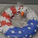 Americana Patriotic July 4th Wreath, Handcrafted Memorial Day Wreath Festival Decoration,Independence Garland with Red White Blue,Front Door Wall Home Decor, -9.45 inch