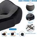 2 x Airplane Foot Hammock for Plane Travel, Heavy-Duty Adjustable Foot Rest with Reinforced Metal Buckles, Ergonomic Bamboo Foot Hammock with Eye Mask & Neck Pillow, Portable Airplane Travel Essentials (Black-3pack)