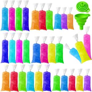 1002 Pcs Ice Lolly Bags Disposable Ice Cream Mold Bags with Silicone Funnel, 3 Size Candy DIY Pouch for Making Yogurt, 2x12 Inch, 3x12 Inch, 3x10 Inch