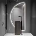 Half Moon LED Bathroom Mirror, Semi Circle Wall Mirror with Anti-Fog, Half Circle Frameless Mirror with Dimmable Brightness for Living Room, Cloakroom, Entryway