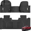 YITAMOTOR Floor Mats Fit for 2015-2025 Ford F-150 Super Cab/Extended Cab with 1st Row Bench Seats Only, All Weather Protection 2 Row Floor Liner Set Black (Not for Super Crew Cab)