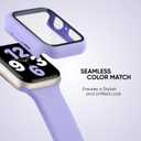 2 x 3-in-1 Compatible for Apple Watch Band 40mm 41mm 44mm 45mm and Case with Screen Protector, Sport Silicone Bands and Protective Cover with 9H Tempered Glass for iWatch Series SE 9 8 7 6 5 4