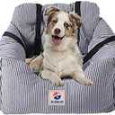 BLOBLO Dog Car Seat Pet Booster Seat Pet Travel Safety Dog Bed for Car with Storage Pocket (Blue)