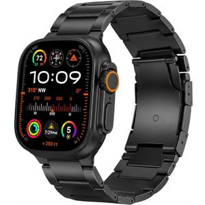 Titanium Watch Band for Apple Watch Ultra 3, Ultra 2, Ultra 1 (49mm) - Durable Lightweight Waterproof & Scratch Resistant Metal Watch Band Strap with Adjustable Secure Clasp