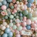 Dusty Green Pink Blue Balloon Arch Double Stuffed Pastel Pink Dusty Blue Light Sage Green White Latex Balloon Garland Kit for Boho Baby Shower Birthday Gender Reveal Tea Valentine Party Decoration