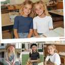 4 Pack Girls Soft Shirts | Short Sleeve, Ribbed, Slim Fit Tops, Crewneck, Cute, Casual, Basic Tee Shirts, Summer, Stretchy, Daily School Wear