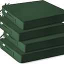 IPYNBAP Outdoor Chair Cushions Set of 4 -Waterproof Outdoor Seat Cushions for Patio Furniture, Patio Chair Cushion with Handle and Ties, Out Door Chair Pads,19x19x3-Square, Forest Green