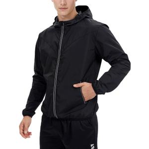 LAZAWG Men Rain Jackets Waterproof with Hood Lightweight Raincoat Windbreaker for Travel Hiking Cycling, Medium