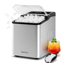 Ice Makers Countertop, 26.5Lbs/24H Ice Machine with 2 Sizes Bullet Ice, 9 Ice Cubes Release in 6 Mins, Self-Cleaning Portable Ice Maker with Ice Scoop and Basket for Home Kitchen Office Bar RV
