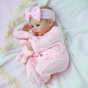 Realistic Reborn Baby Dolls  18-Inch Lifelike Newborn Baby Doll with Open Eyes, Poseable Handmade Real Life Baby Doll, Gift Set with Accessories for Kids Ages 3+