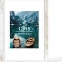 Hongkee 12x18 Picture Frame, Distressed White Wood Style, Wall Mounting Display Certificate 8.5 x 11 with Mat or 12 x 18 No Mat, 1 Pack for Photos, Artwork; Fits Home, Office & Gallery Wall Decor, Distressed White
