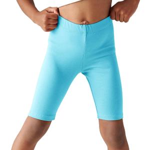 Haloumoning Girls Bike Shorts Kids Athletic Volleyball Shorts Comfy Under Dress Dance Short Leggings 5-14 Years (Blue)