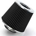 Rtunes Racing Universal Clamp-On Air Intake Filter Dry Washable Cone Air Filter Replacement for Car Truck SUV Engine Air Cleaner (3")