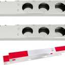 Stainless Steel Spring Loaded Mud Flap Hangers for Semi Trucks Rear Bar with Light Cutouts and Reflective Plate 2.5 Inches Bolt Spacing (Circular Hole)