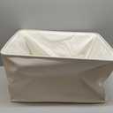 DULLEMELO Large Beige Storage Basket 70L Oversized Canvas Fabric Storage Bin, Collapsible Rectangular Toys Basket Organizer with Handles, 22X15 Storage Container for Clothes, Blankets, Pillows